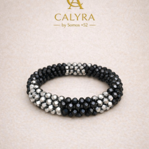 ✨ Pulsera “Black & Silver Spiral” ✨