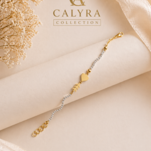 ✨ Calyra Collection – Golden Heart Spark Bracelet ✨